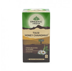 Chá De Camomila e Mel Com Tulsi - Organic India Cx Com 25 Sachês de 45 g
