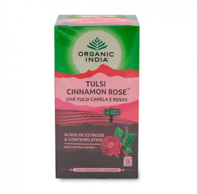 Chá De Canela e Rosa Com Tulsi Organic India Cx Com 25 Sachês De 45 g